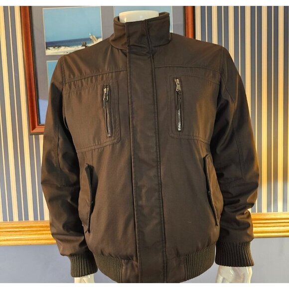 Calvin Klein Mens Wind and Water Resistant Insulated Black Bomber Jacket M. - Picture 1 of 8